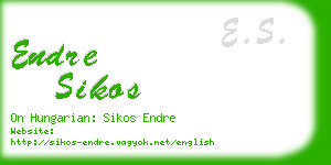 endre sikos business card